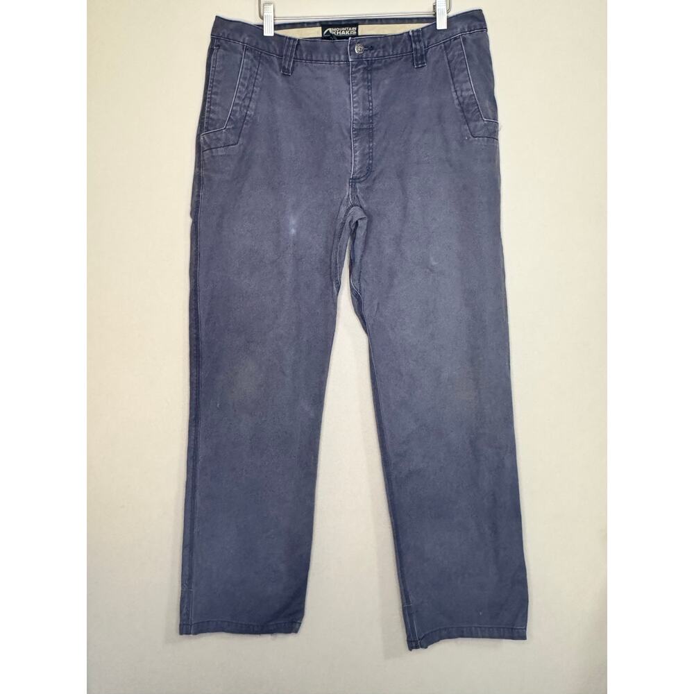 Mountain Khakis Canvas Work Pants Men's 38x34 Gray Original 100% Cotton